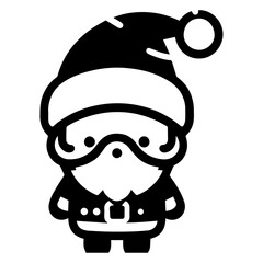 minimal carton funny character, Santa Claus, vector silhouette