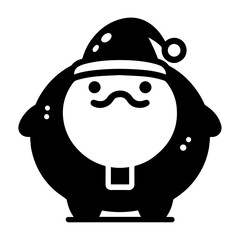 minimal carton funny character, Santa Claus, vector silhouette