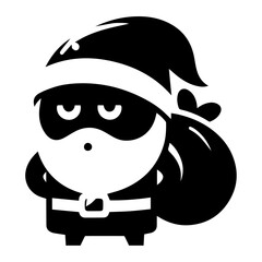 minimal carton funny character, Santa Claus, vector silhouette