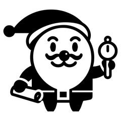minimal carton funny character, Santa Claus, vector silhouette