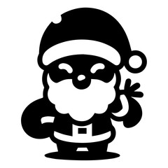 minimal carton funny character, Santa Claus, vector silhouette