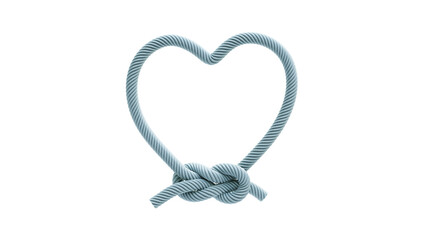 heart of rope string and reef knot 3D rendering
