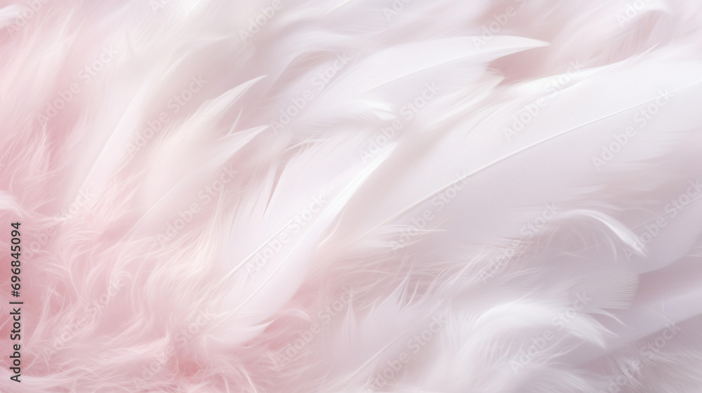 Poster soft focus of white feathers in soft color and blur style for background