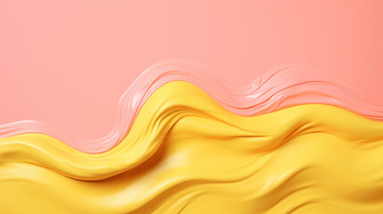 Abstract background with yellow and pink waves.