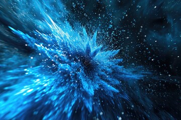 Electric blue particle explosion