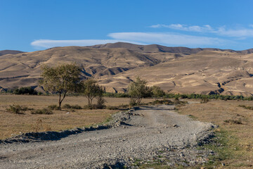 low desert mountains, sunset