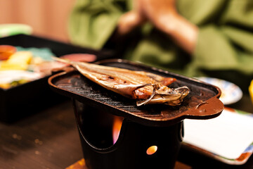 鯵の干物　日本食　御飯