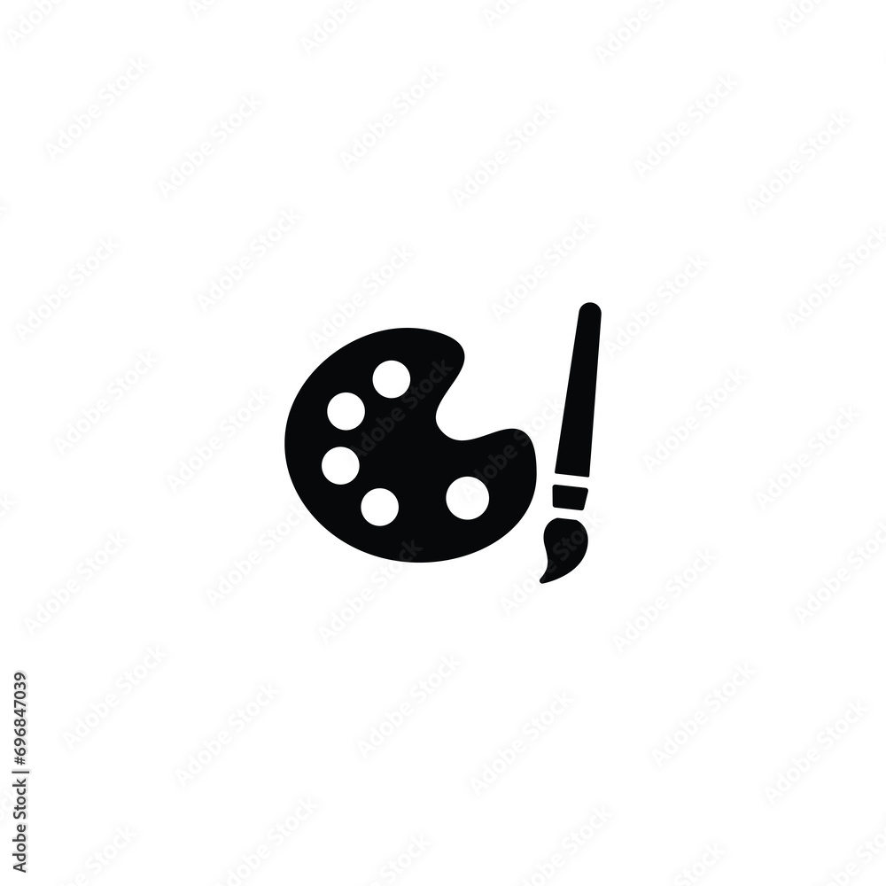 Poster paint brush and palette icon vector for web site computer and mobile app