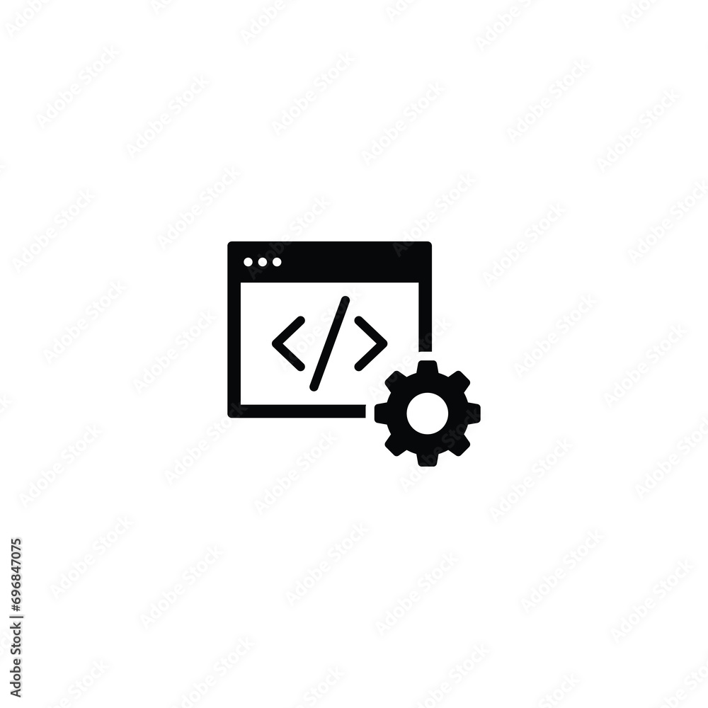 Poster web browser setting icon, website browser sign vector for web site computer and mobile app