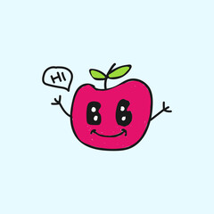 Cute Apple vector illustration for for fabric, textile and print