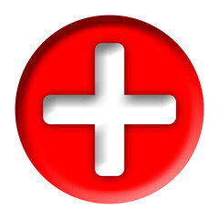 Obraz premium red cross button