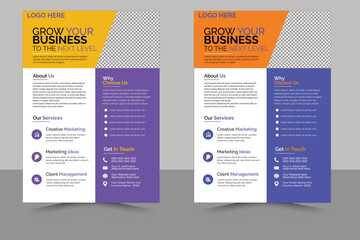 Modern Flyer Design, Corporate Flyer Template, 2 Templates of A4 Size Flyer Design.