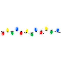 Christmas ornaments bright light garlands.