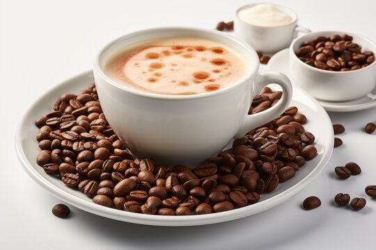 Coffee on white background.