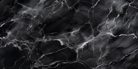 Wide surface of black marble abstract stone texture with gray veins dark-gray tone. For wallpaper, banner, background design