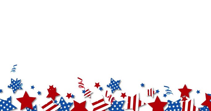 USA Independence Day banner template American flag balloons decor. 4th of July celebration poster template