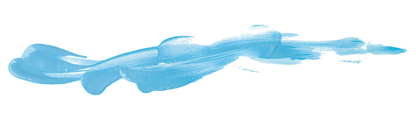 Shiny light blue brush watercolor painting isolated on transparent background. watercolor png
