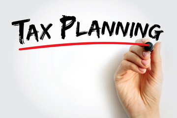 Tax Planning text quote, concept background