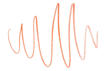 orange pencil strokes isolated on transparent background
