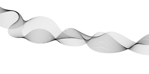 Wave lines and curve line for banner background. Abstract wavy technology curve lines on transparent background.