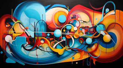 abstract graffiti on wall