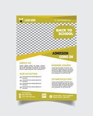  School and Learning Unique Flyer Template Kids Admission Open Leaflet Vector File A4