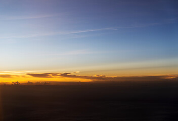 Naklejka na ściany i meble Aerial view of beautiful sunset