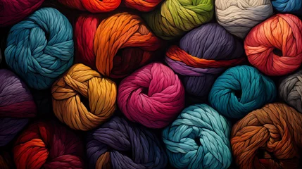 Fotobehang Pintura amontoado de Lã colorida - Papel de parede abstrato © vitor