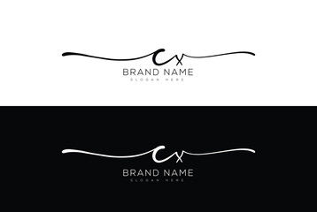Cx Initial handwriting signature logo & Hand lettering design