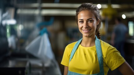 Portrait of a beautiful female cleaning lady Smiling at the camera 