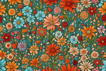 Möbelaufkleber seamless pattern with flowers © zooriii arts