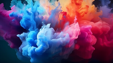 Obraz premium Colorful background with powder explosion smoke, PPT background