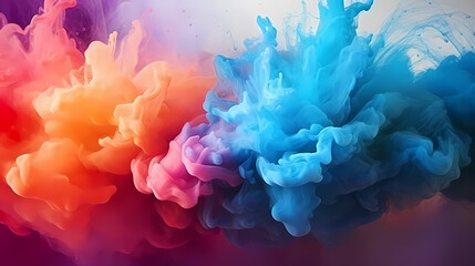 Fototapeta na wymiar Colorful background with powder explosion smoke, PPT background