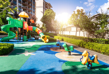 Children playground near apartments building