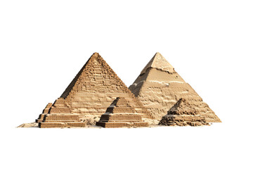 Giza Pyramids Isolated On Transparent Background, The Great Pyramid of Giza, Transparent Background, Png Background - obrazy, fototapety, plakaty