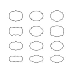 Geometric minimalistic border set in boho style. Vector frames for packaging, labels, postcards, invitations, social media post.