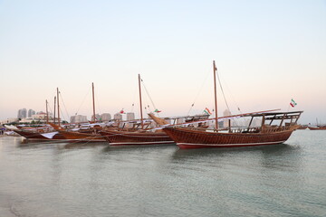 boats at sunset
