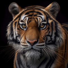 Beautiful close up portrait of tiger