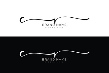 Cr initial handwriting signature logo
