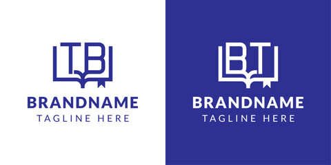 Letter BT and TB Book Logo, suitable for business related to book with BT or TB initials