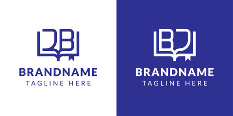 Letter BJ and JB Book Logo, suitable for business related to book with BJ or JB initials