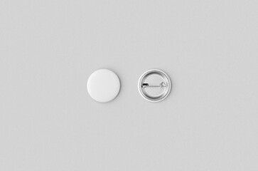 Pin button, badge mockup, small size.