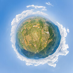 Lamia, Phthiotis, Greece. Panorama of the valley with fields. Olive trees, colorful fields. Summer,...