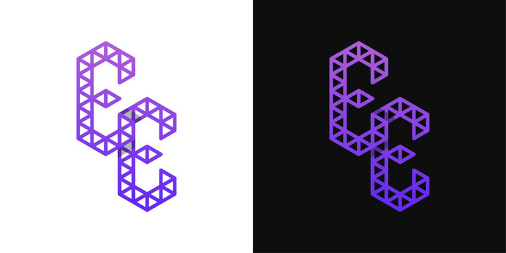 Letters EE Polygon Logo, suitable for business related to polygon with EE initials