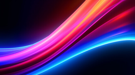 Fototapeta premium Colorful glowing neon curve lines background - ai generative