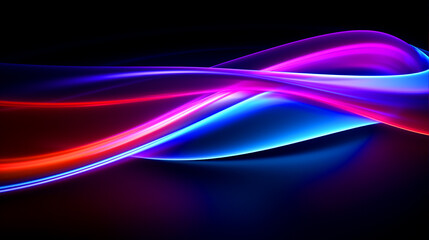 Colorful glowing neon curve lines background - ai generative