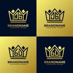 Letter DG and GD Home King Logo Set, suitable for business with DG or GD initials - obrazy, fototapety, plakaty