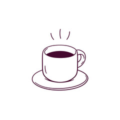 Hand Drawn illustration of coffe cup icon. Doodle Vector Sketch Illustration