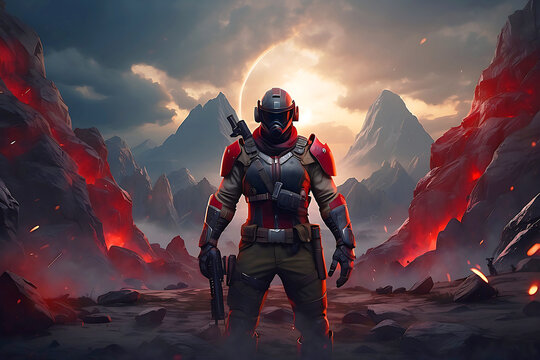 Dramatic video game style key art characters and YouTube Gaming Thumbnail design Ai Generated 