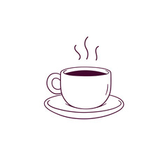 Hand Drawn illustration of coffe cup icon. Doodle Vector Sketch Illustration